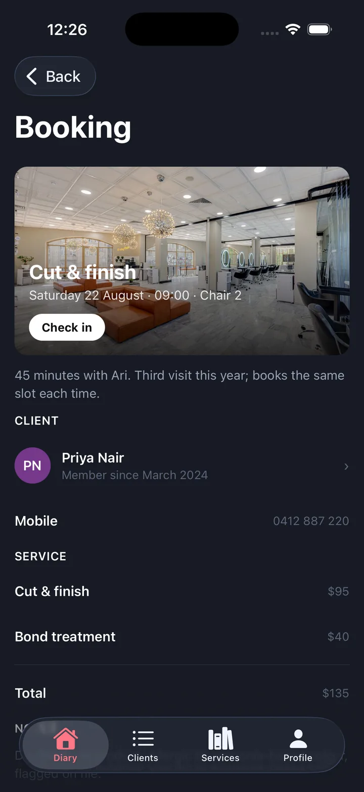Bookings & appointments — Booking