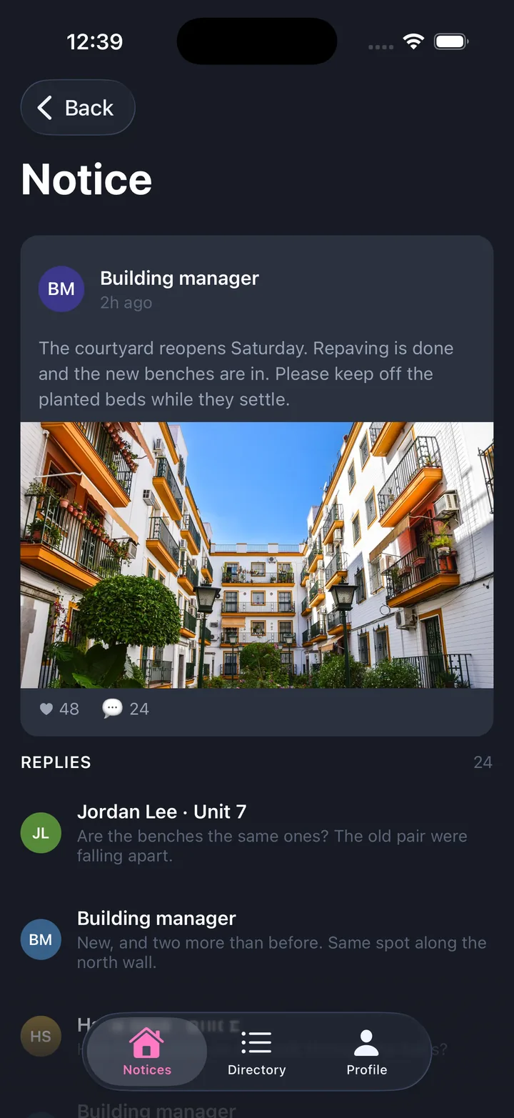 Community & updates — Notice