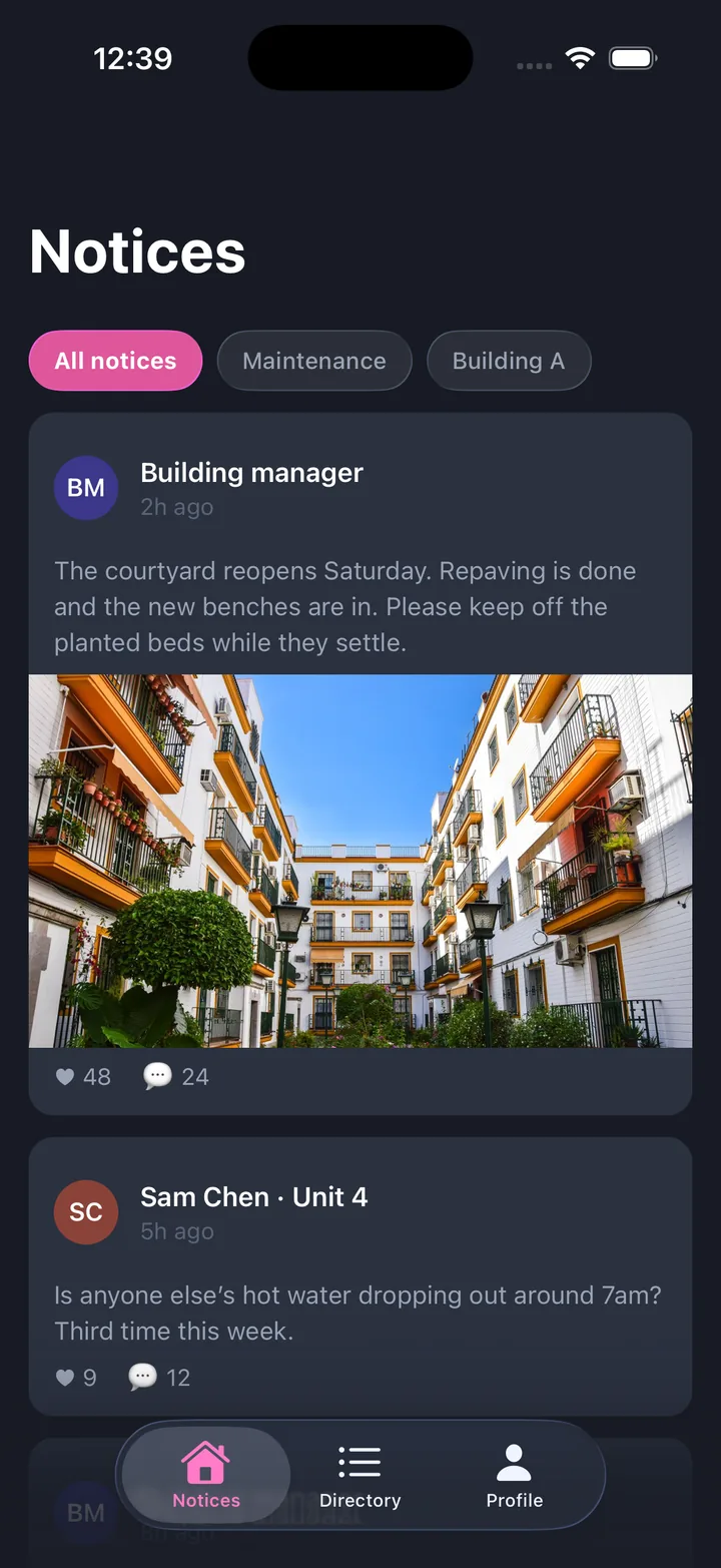 Community & updates — Notices