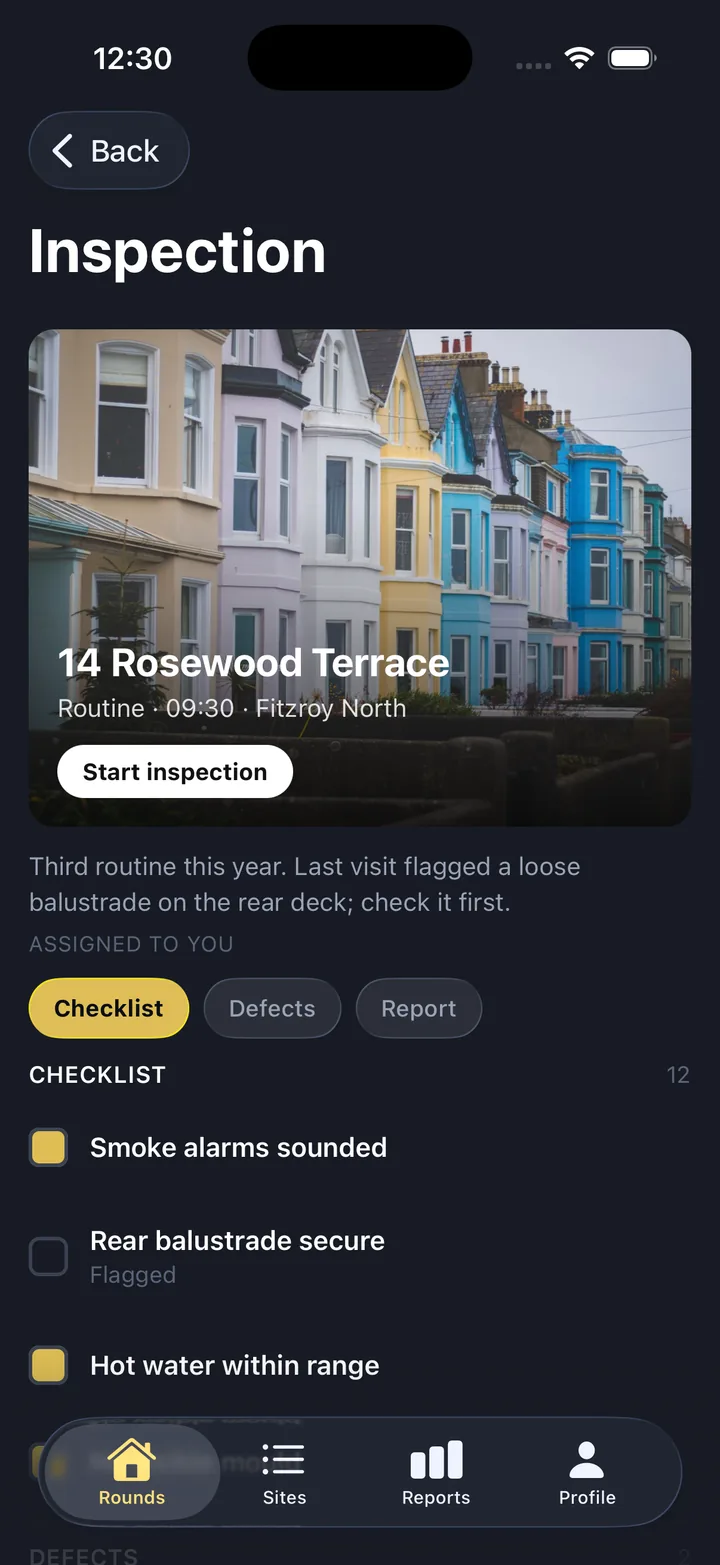 Inspections & checklists — Inspection