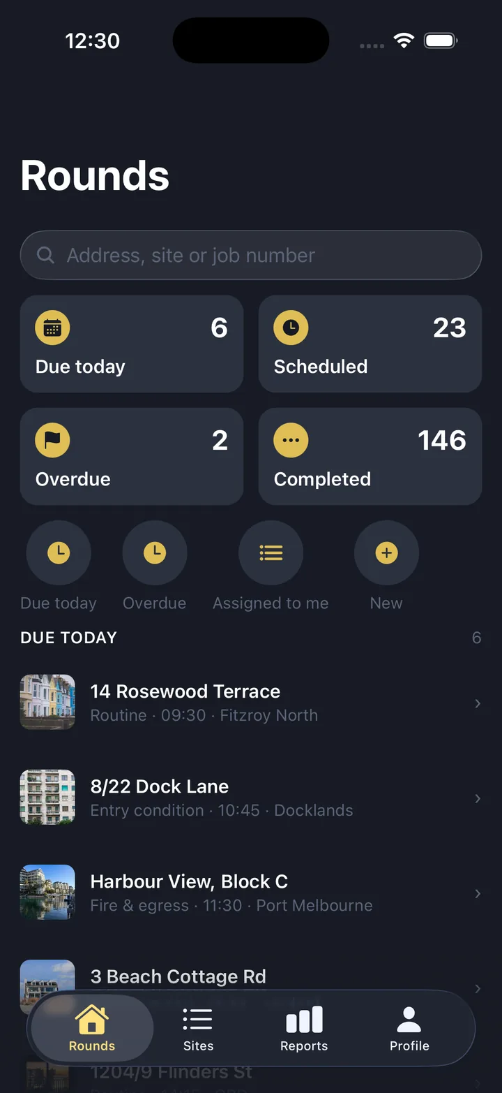 Inspections & checklists — Rounds