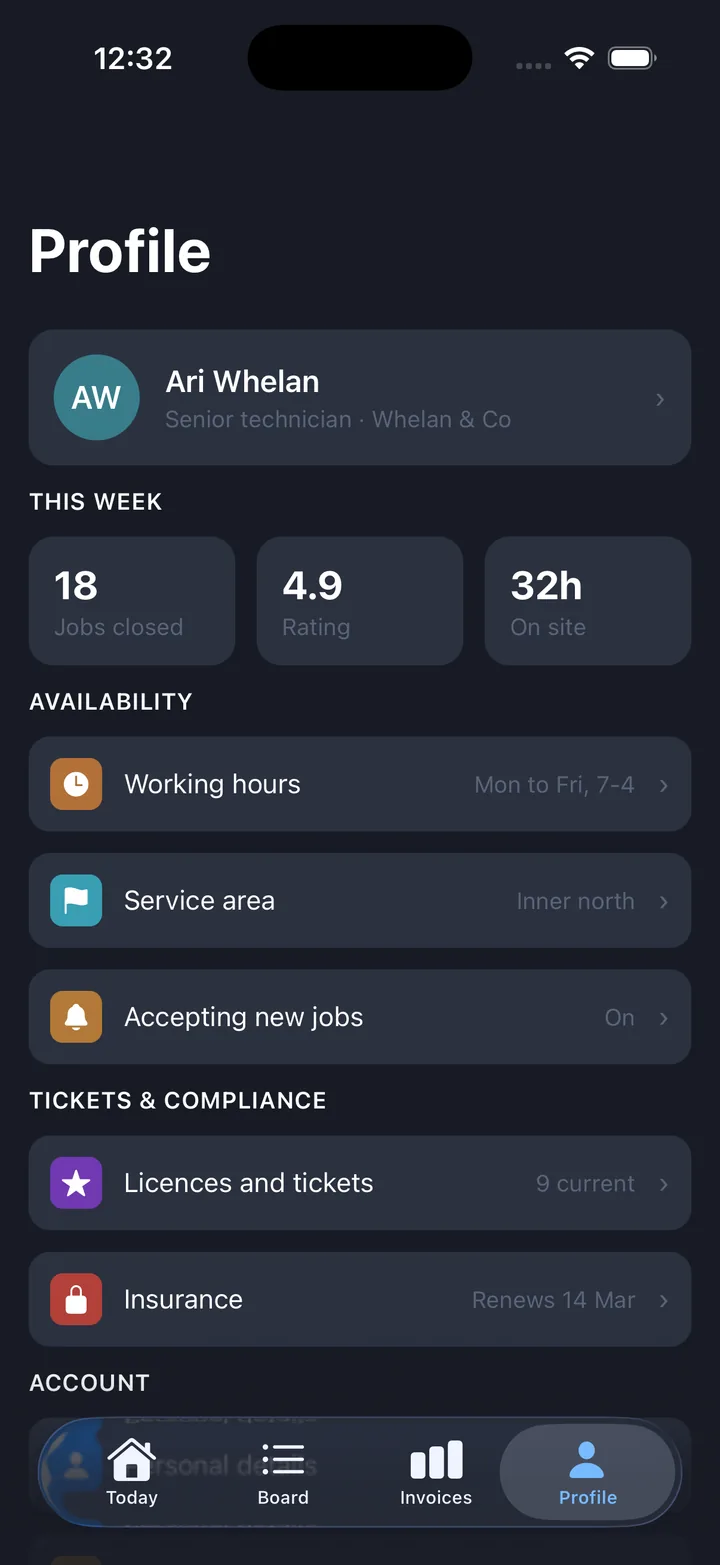 Jobs & field service — Profile
