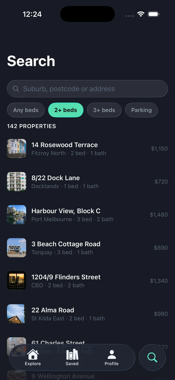 Listings & stays — Search
