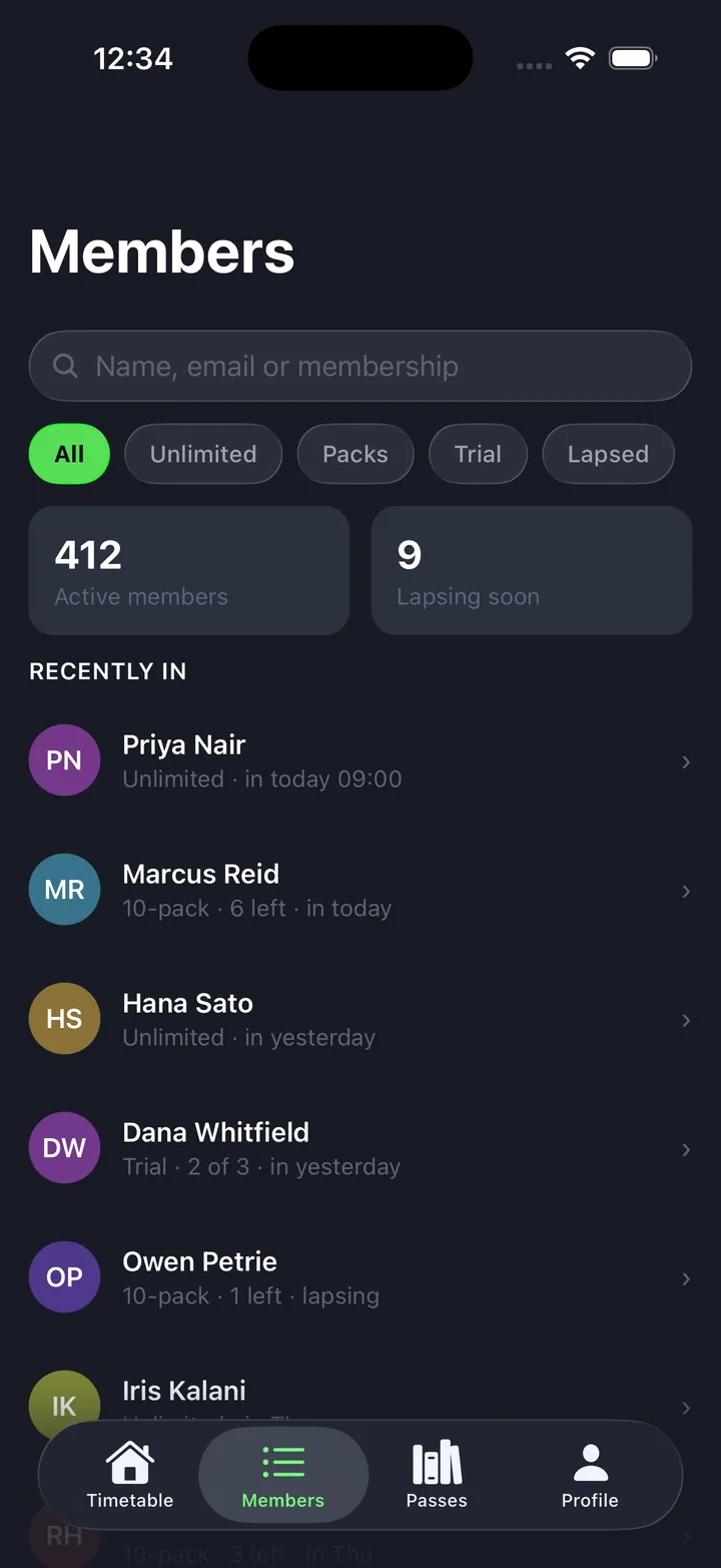 Members & classes — Members