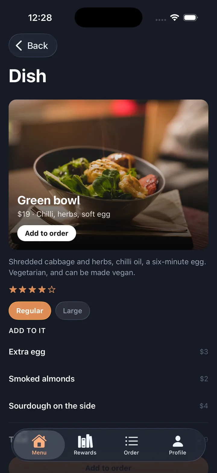 Orders & menu — Dish