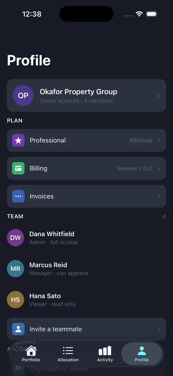 Portfolio & holdings — Profile